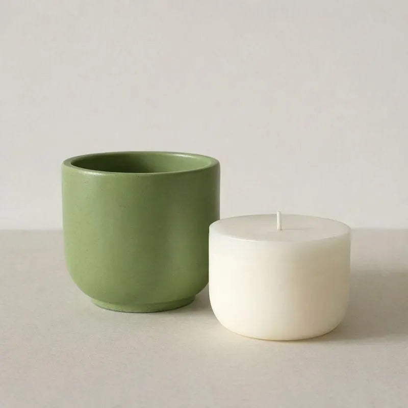 Cactus Flower Concrete Candle