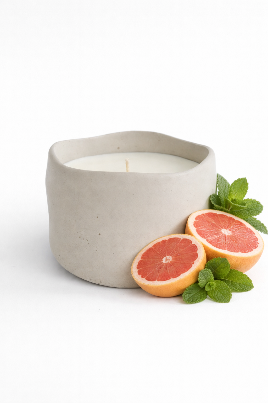 NEW Grapefruit + Mint Refillable Concrete Candle