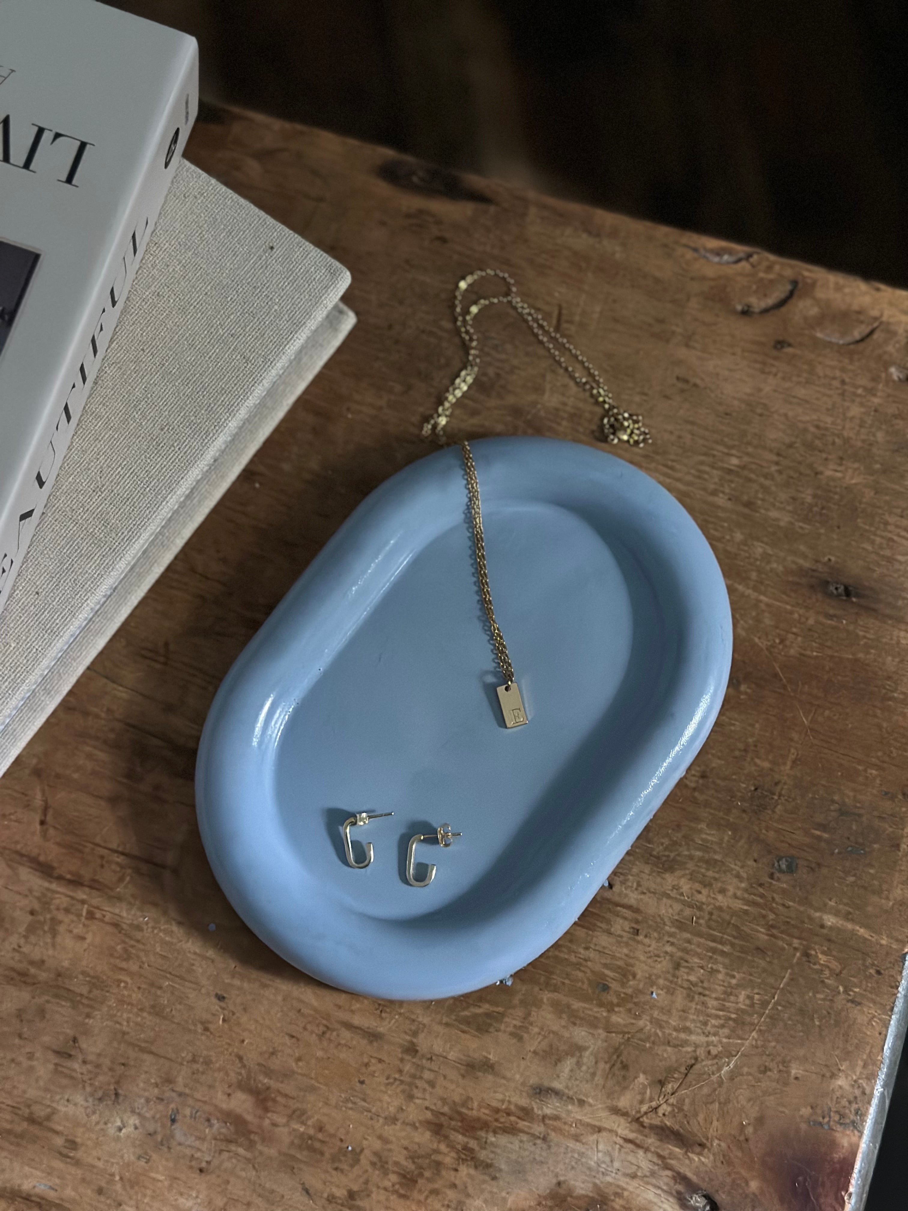 Oval Jewelry Dish - Blue