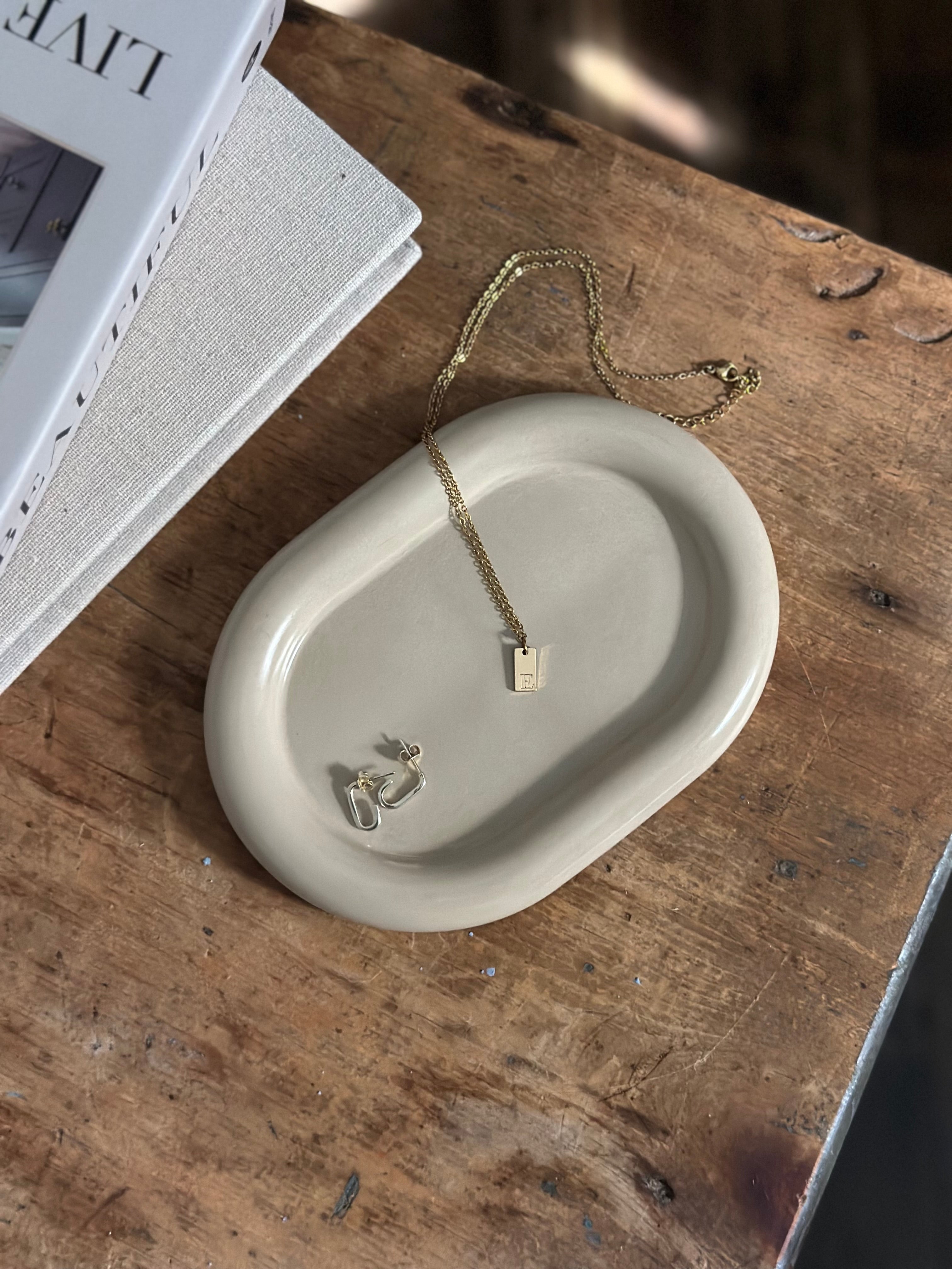 Oval Jewelry Dish - Sand