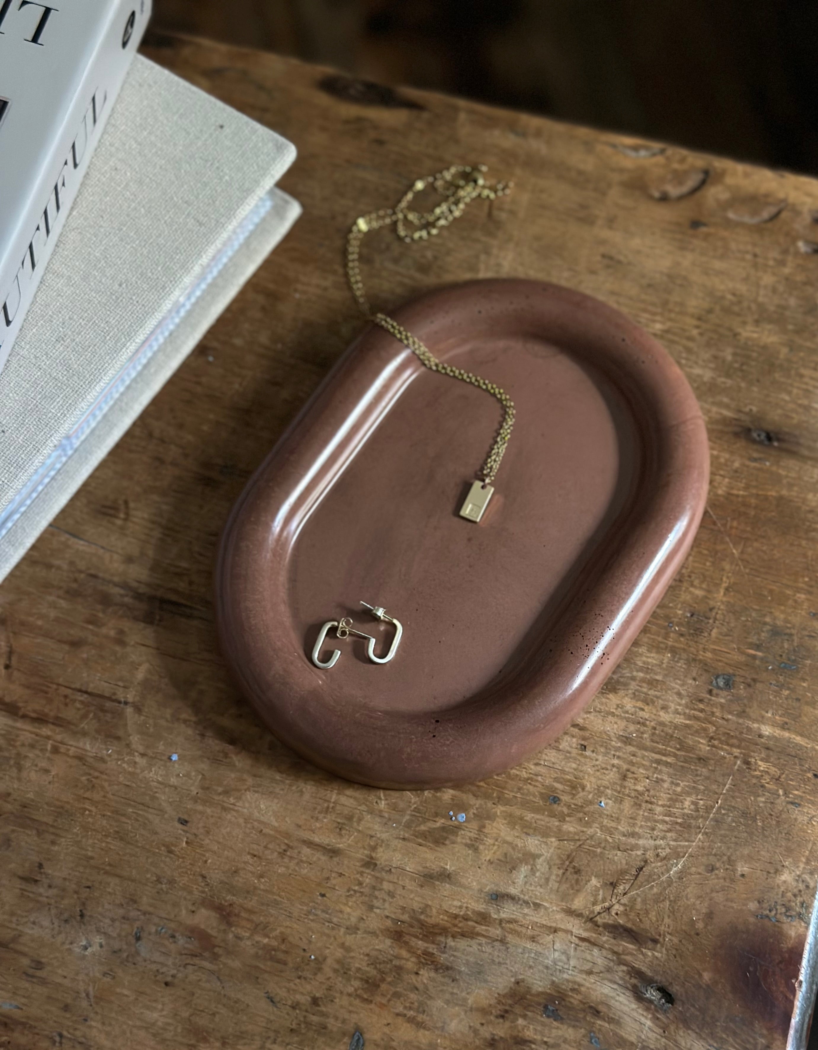 Oval Jewelry Dish - Rust