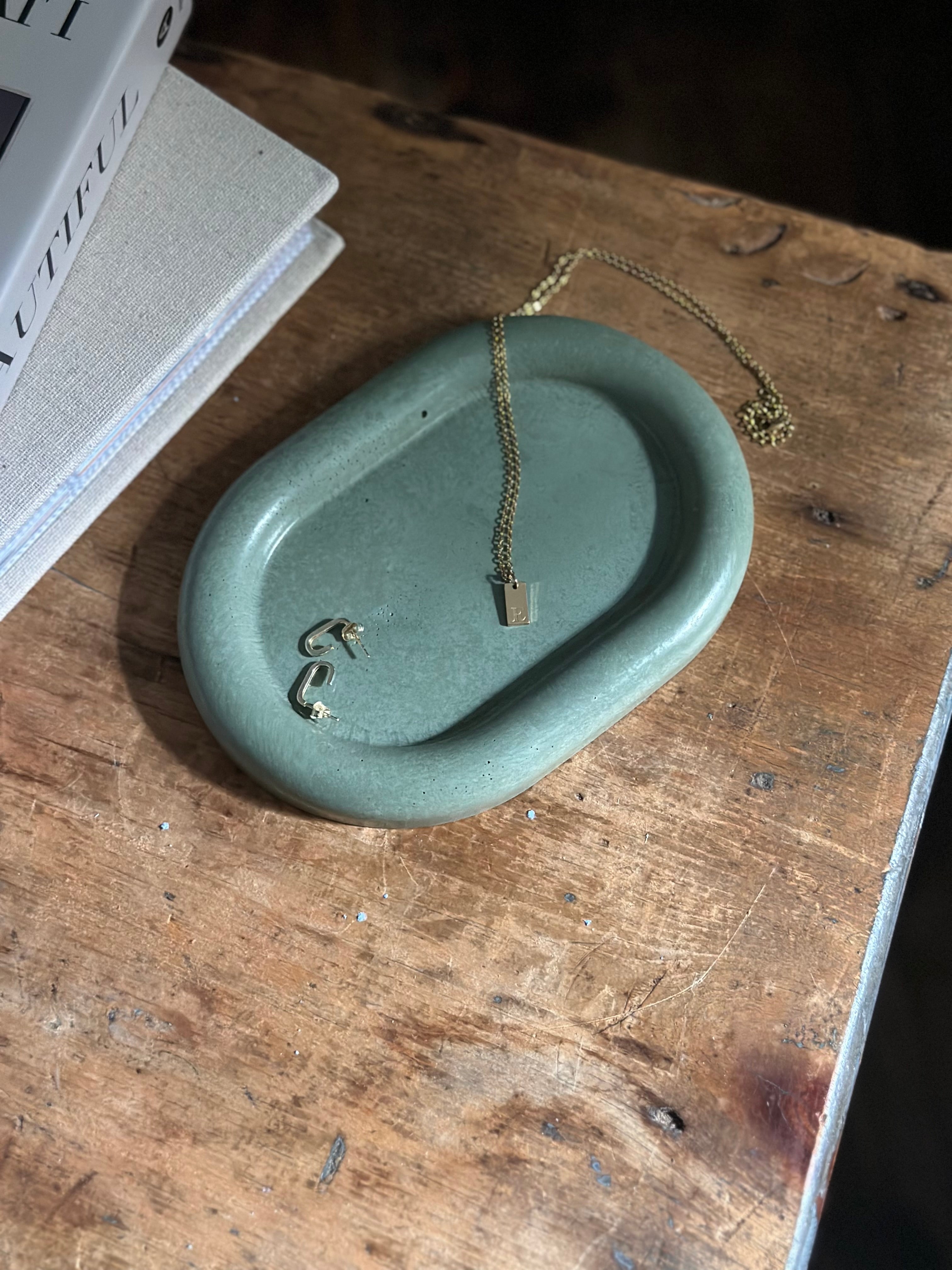 Oval Jewelry Dish - Green