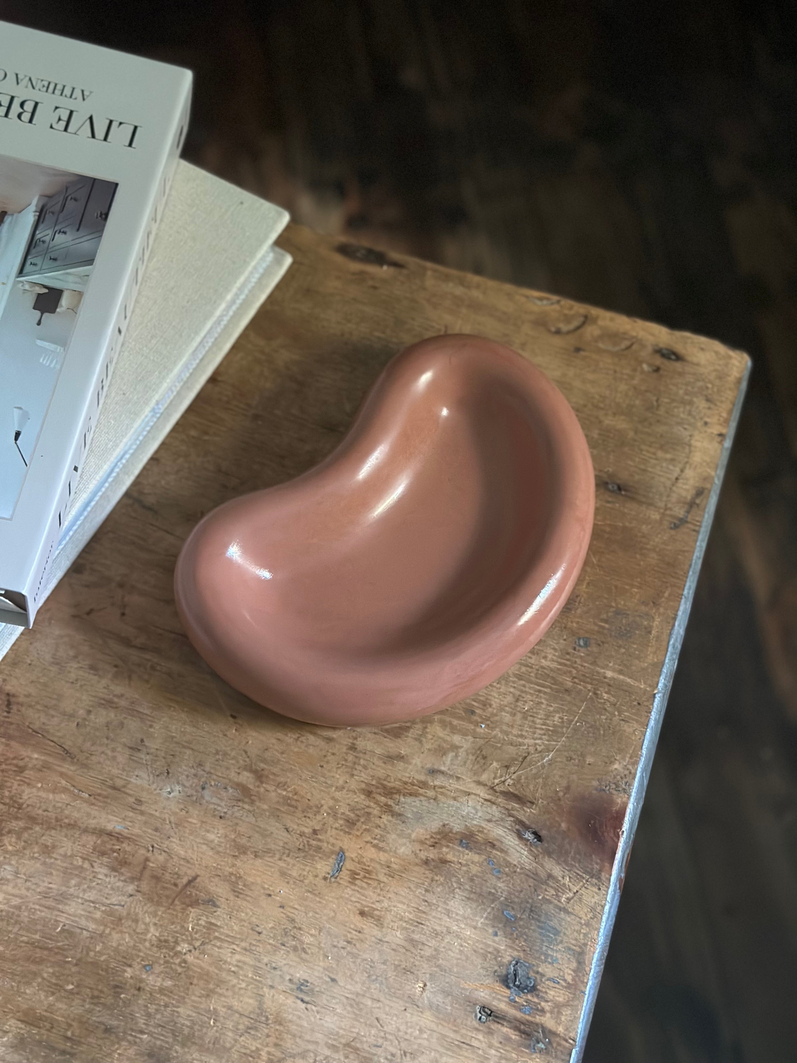 Bean Shaped Jewelry Dish- Rust