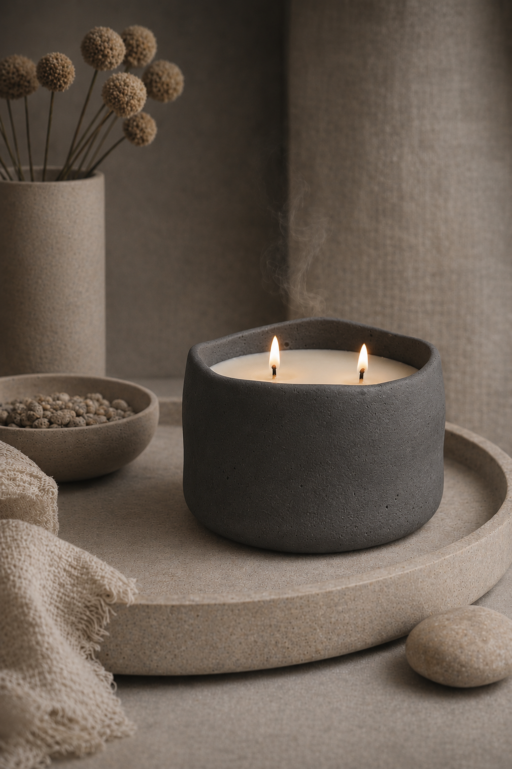Moss + Mineral  Refillable Concrete Candle