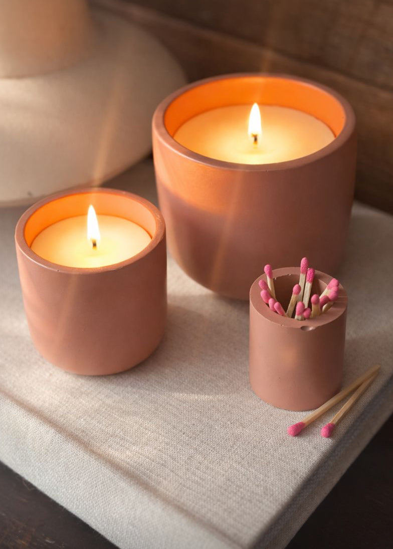 Peony + Hydrangea Concrete Refillable Candle