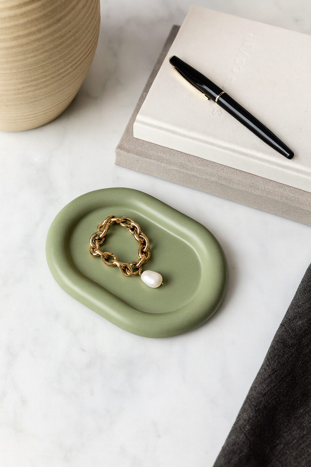 Oval Concrete Jewelry Dish