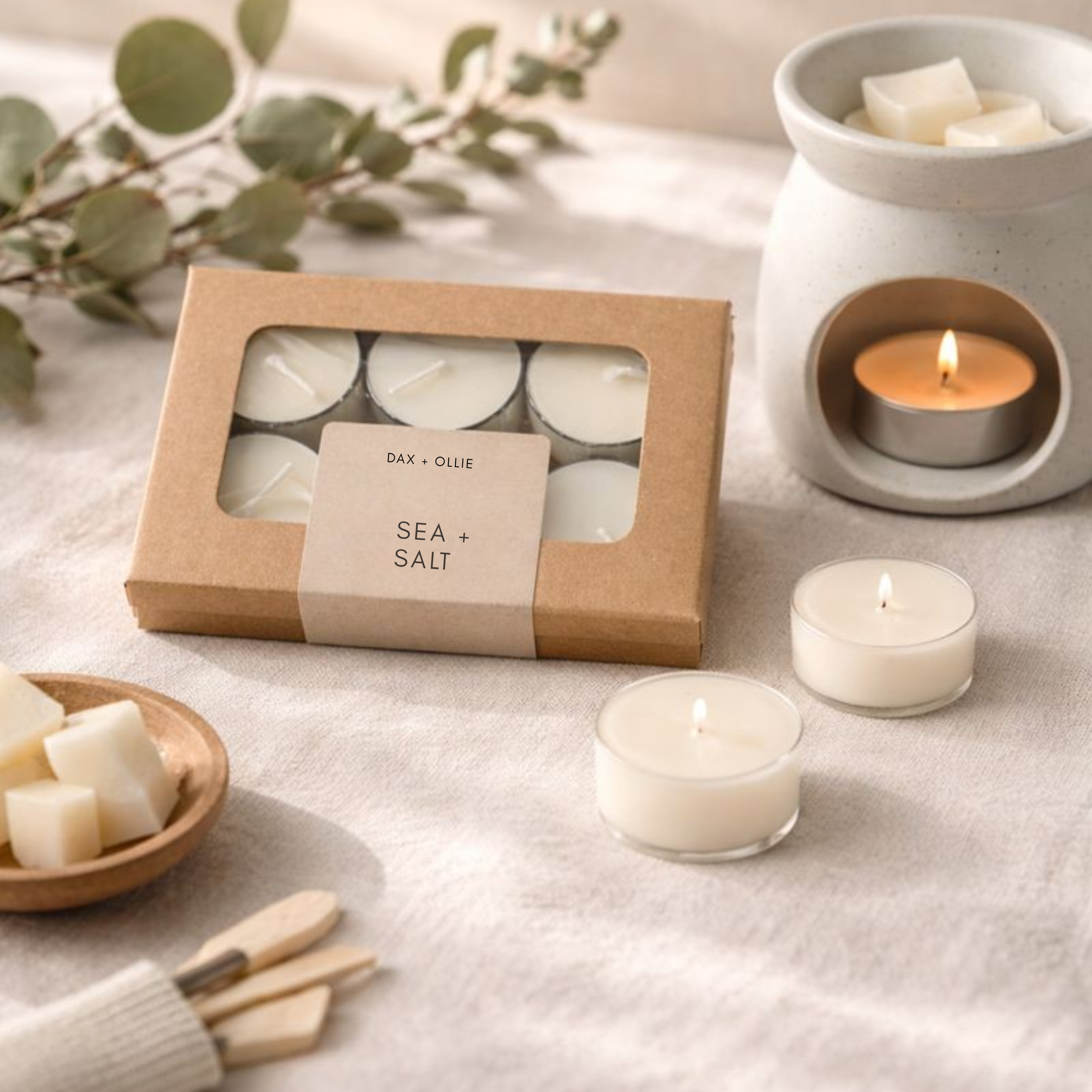 Sea + Salt: Coconut Soy Wax Tea Lights