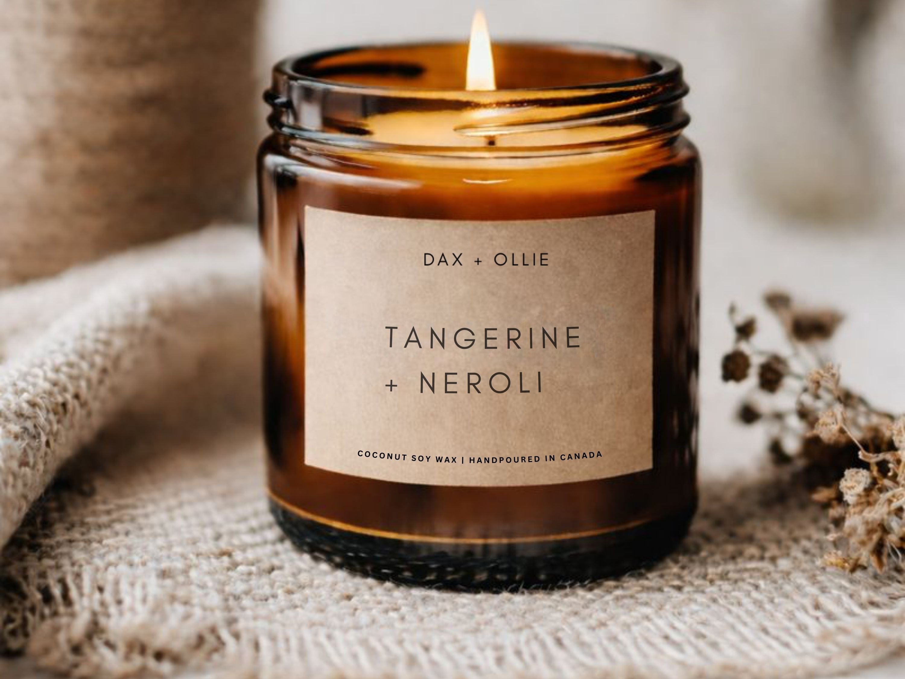 Tangerine + Neroli 8 oz Amber Candle
